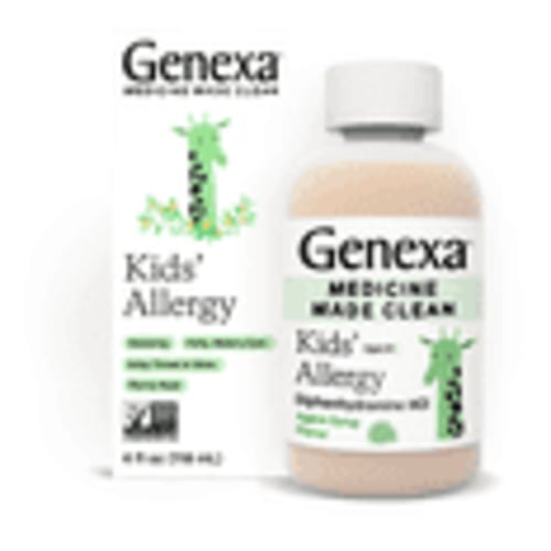 Genexa Kids’ Clean Allergy Antihistamine Medicine, Dye Free, Organic Agave Flavor, 4 fl oz