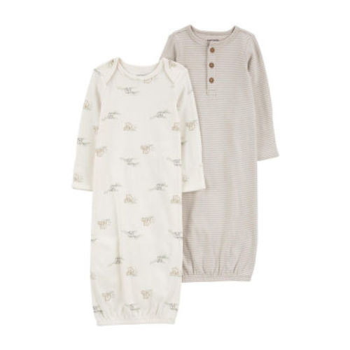 Carter's Baby Unisex Round Neck Long Sleeve 2-pc. Nightgown 0-3 mo