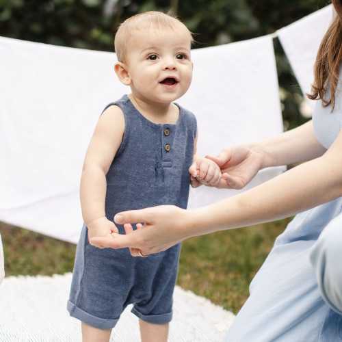 Organic Cotton Terry Romper - Underwater – Burt's Bees Baby