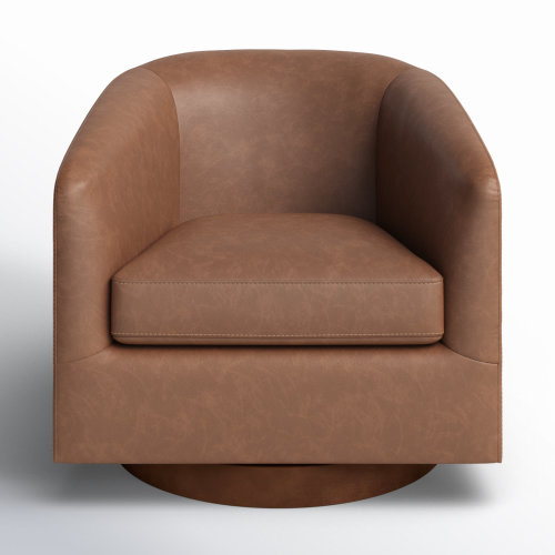 Bennett VeganLeather Swivel Barrel Chair