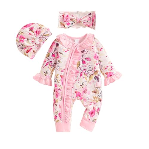 Abbence Preemie Newborn Baby Girl Romper 3-Piece Set