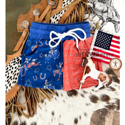Color Block American Rodeo Swim Trunks (little kid)