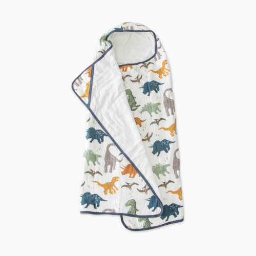 Little Unicorn Large Cotton Muslin & Terry Hooded Towel - Dino Friends, Large