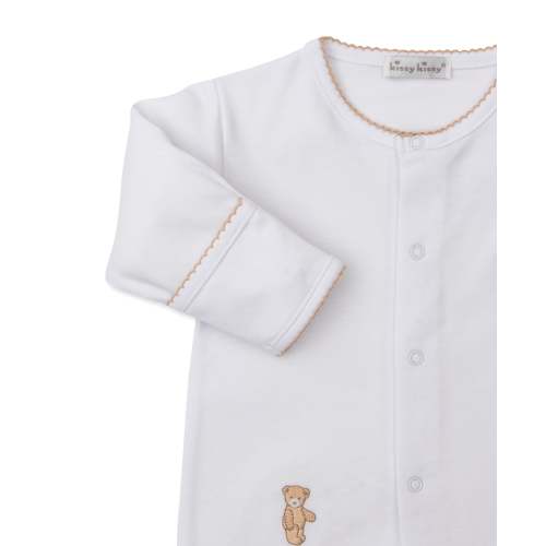 Teddy Bear Time White/Ecru Footie & Hat Set- 0-3
