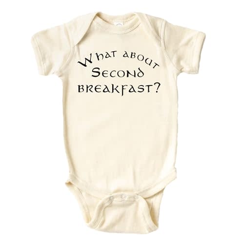 What About Second Breakfast Onesie® - 100% Cotton -Cream Color (12 Month, Cream)