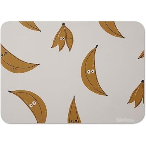 Blooom Placemat for Baby, Toddler & Kids | Wipeable, Reusable and Eco-Friendly | Baby Weaning Placemat for Mealtime & Snacktime | Modern Design (Banana, 12" x 17")