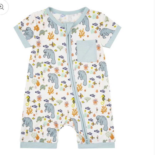 Manatee Bamboo Baby Boy Shortie Romper – Emerson and Friends