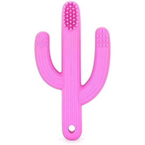 Baby Cactus Teether - Infant Training Toothbrush (Pink)