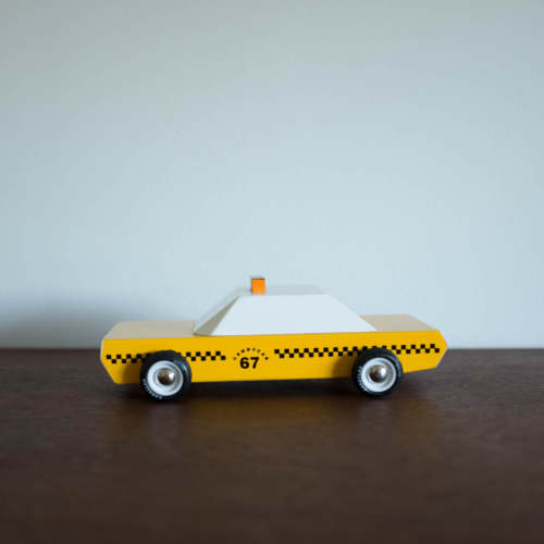 NEW Candy Cab Taxi Wooden Toy Car