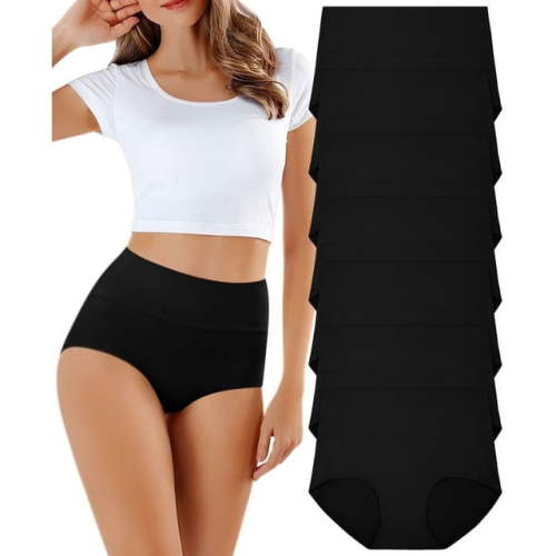 Loritta Womens Underwear Cotton High Waisted Briefs Full Coverage Panties for Ladies 7 Pack, Size S-2XL