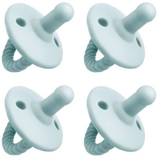 Pacifier 4 Pack Soother For Newborns 100% Food Grade Soft Silicone By Comfy Cubs Months