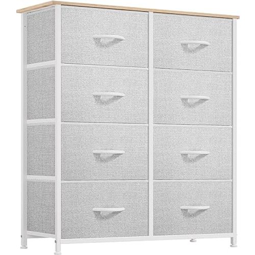 DWVO Dresser for Bedroom, Fabric Tower with 8 Drawers, Black Dresser & Chest of Drawers for Closet, Living Room