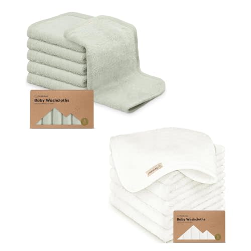 Keababies 6-Pack Baby Washcloths - Soft Viscose Derived from Bamboo Washcloth, Baby Wash Cloths, Baby Wash Cloth for Newborn, Kids, Bath Baby Towels, Face Towel, Face Cloths for Washing Face