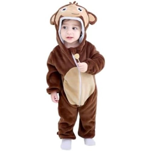Unisex Baby Animal Onesie Flannel Hooded Romper for Infants Toddlers (0-3 Years) Winter Jumpsuit for Boys and Girls