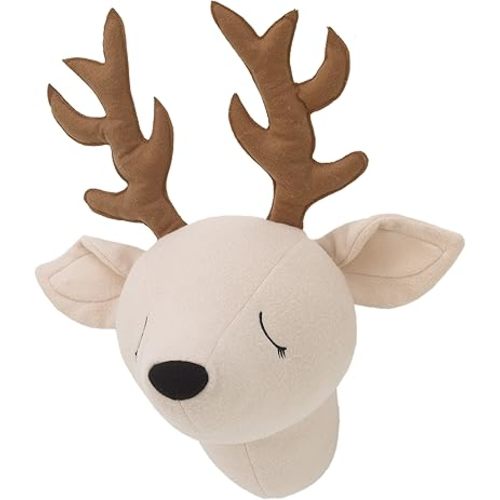 Little Love by NoJo – 3-D Deer Stuffed Wall Hanging Decor, Fauxidermy - Nursery, Bedroom or Playroom Décor Deer, Beige, Brown