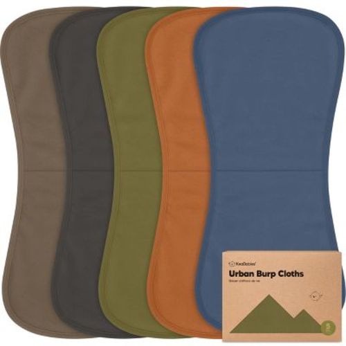 KeaBabies 5pk Urban Baby Burp Cloths, Organic Burping Cloth for Babies, Burp Rags for Baby Girls, Boys (Basic)