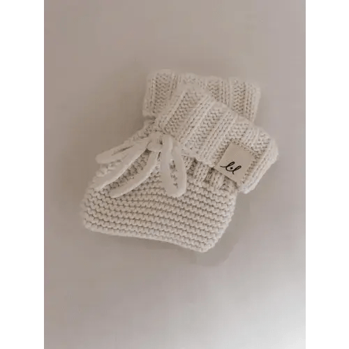 Organic Cotton Booties WHITE (3-6 Months)