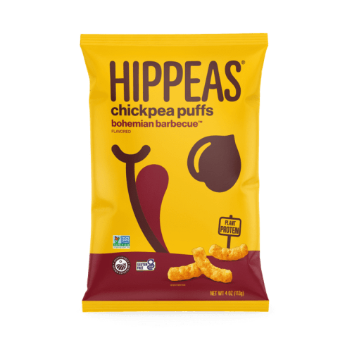 HIPPEAS Chickpea Puffs, Vegan Bohemian Barbecue, Gluten-Free, 4 oz Bag