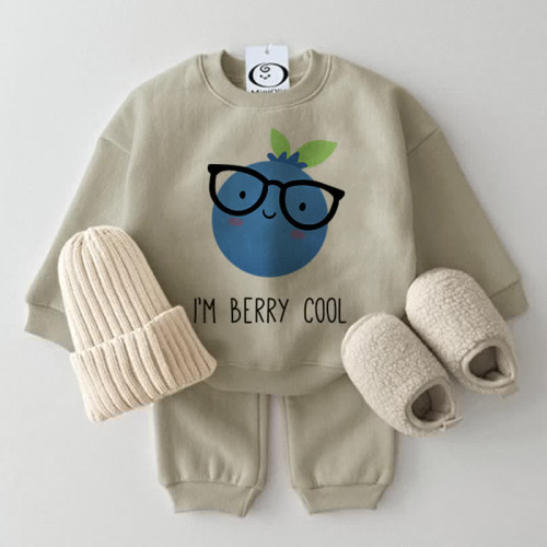 I&#x27;M BERRY COOL Baby 2-Piece Grey Green Set