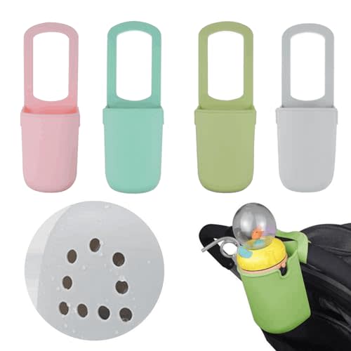 Generic Silicone Drink Holder for Stroller, Universal Cup Holder for Bike, Wheelchair, Walker, Scooter, Baby Bottle Holder, Lake blue