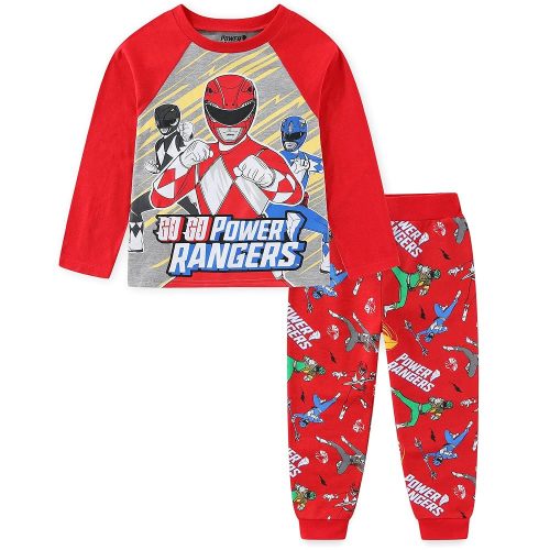Power Rangers Boys 2 Piece Long Sleeve Shirt and Pants Set for Big Kids