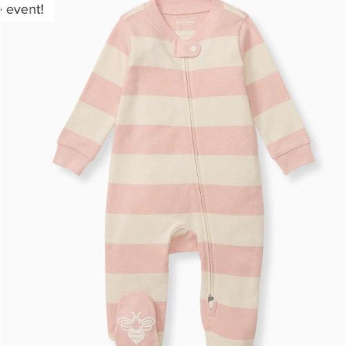 Rugby Stripe Organic Cotton Sleep & Play - Pink Sand – Burt's Bees Baby
