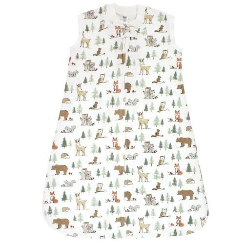 Hudson Baby Unisex Baby Premium Quilted Sleeveless Sleeping Bag and Wearable Blanket, Forest Animals, 6-12 Months