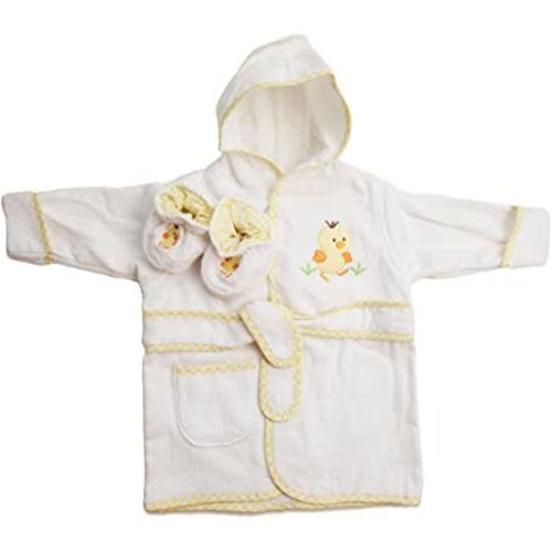 Spasilk 100% Cotton Hooded Terry Bathrobe with Booties — Baby Girl Gifts — Baby Boy Gifts — Shower Gift