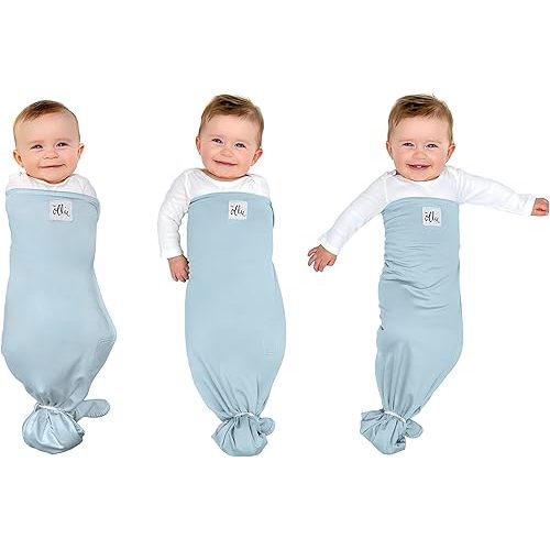 The Ollie Swaddle – Sleep Swaddle for Babies | Breathable, Moisture-Wicking Fabric to Prevent Overheating | Soft, Adjustable Fit | Ideal for Newborns & Infants (Sky)