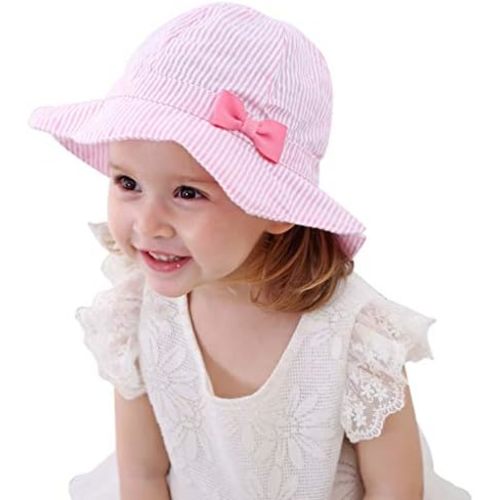 jerague Toddler Kids Baby Girl Breathable Sun Hat Cotton Foldable 50+ SPF Protective