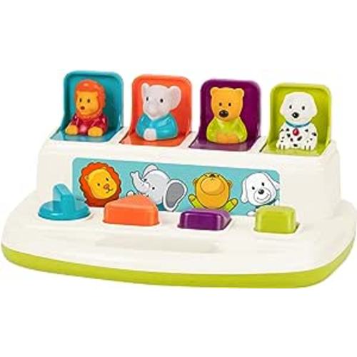 Battat – Cause-And-Effect Toy – Developmental Toy With Buttons & Colors – Color Sorting Animal Toys – For Kids, Toddlers, Babies – 18 Months + – Pop-Up Pals - Pop-up Pals