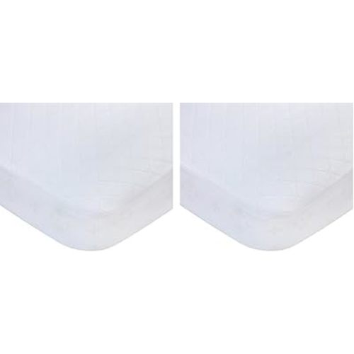Carters Waterproof Fitted Crib Mattress Pad and Toddler Crib Mattress Protector - Baby Crib Mattress Cover - Protective Sheet for Boys and Girls Bedding Sets White (Pack of 2)