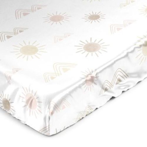 Sweet Jojo Designs Girl Satin Fitted Crib Sheet Desert Sun Pink Mauve Taupe