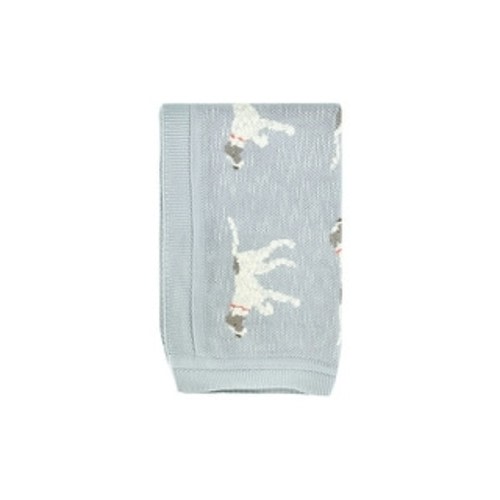 40"L x 32"W Cotton Knit Baby Blanket with Dog