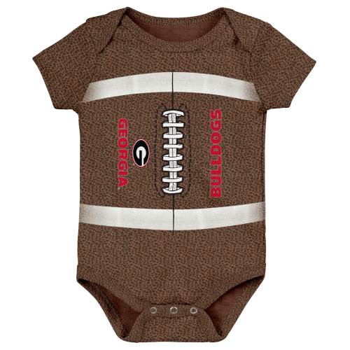 Georgia Bulldogs Newborn & Infant Catch Me Football Bodysuit - Brown