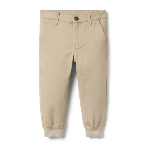 Boy Jack Khaki The Button Twill Jogger by Janie and Jack