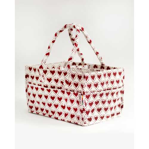 Heart Print Nappy Caddy