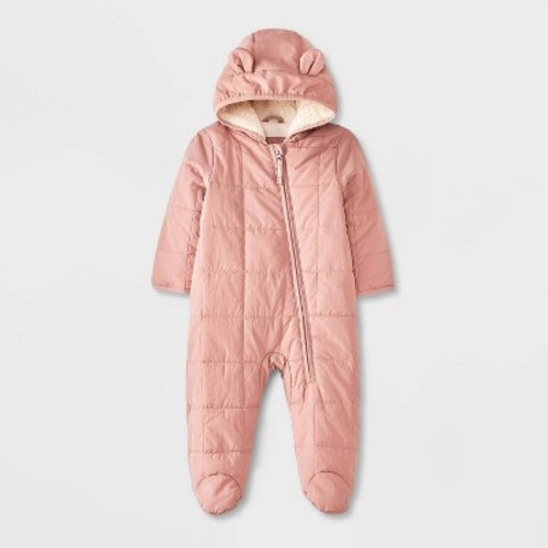 Baby Bunting Puffer Snowsuit - Cat & Jack™, Color: Pink, Size: 3M