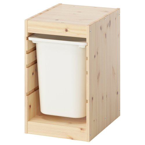 TROFAST Storage combination with box - light white stained pine/white 12 5/8x17 3/8x20 1/2 "