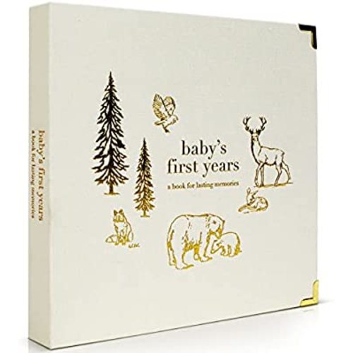 Keepsake Baby Memory Book for Boys and Girls – Timeless First 5 Year Baby Book – Gender Neutral Linen Baby Journal Scrapbook or Photo Album - A Milestone Book to Record Every Event from Birth to Age 5