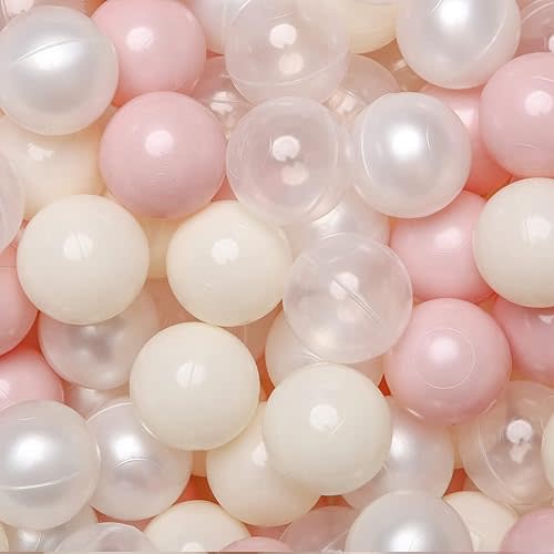 TRENDPLAY Plastic Balls for Ball Pits, Pack of 100 Hollow Balls, Perfect for Toddler Baby Pools,Party Decoration, 2.2 Inch 2.4 Inch 2.75 Inch