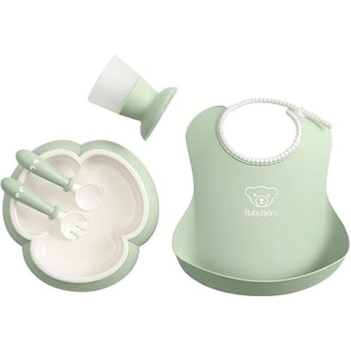 BabyBjörn Baby Dinner Set, 5 pcs, Powder Green