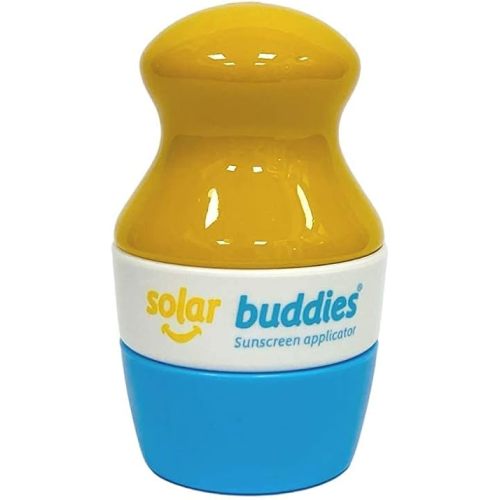 Solar Buddies Refillable Roll On Sponge Applicator For Kids, Adults, Families, Travel Size Holds 100ml Travel Friendly for Sunscreen, Suncream and Lotions (Blue)