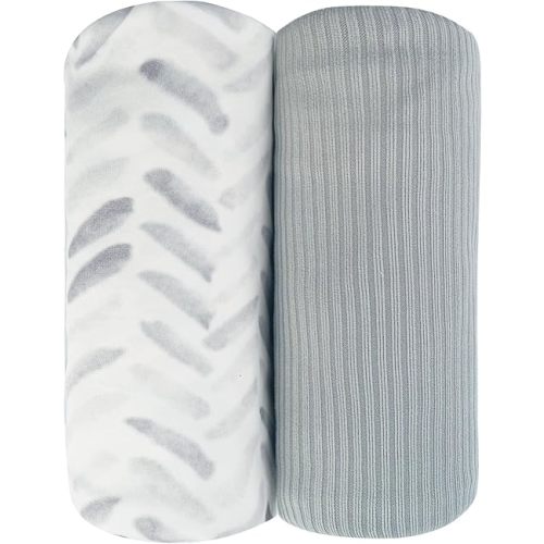 Jersey Swaddle Blanket, Ultra Soft Stretchy Receiving Blanket, Newborn Swaddle Wrap for Boys & Girls, 40 x 30 inches, 2 Pcs