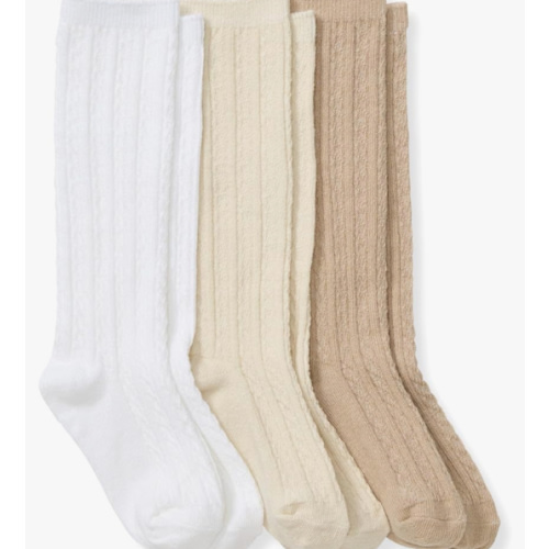 Amazon.com: Burt's Bees Baby Baby Girls Socks Knee High Organic Cotton Cable Knit, Multicolor for Infant and Toddlers - 3 Pack Set : Clothing, Shoes & Jewelry
