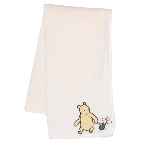 Lambs & Ivy Disney Baby Storytime Pooh Ultra Soft Fleece Baby Blanket - Cream