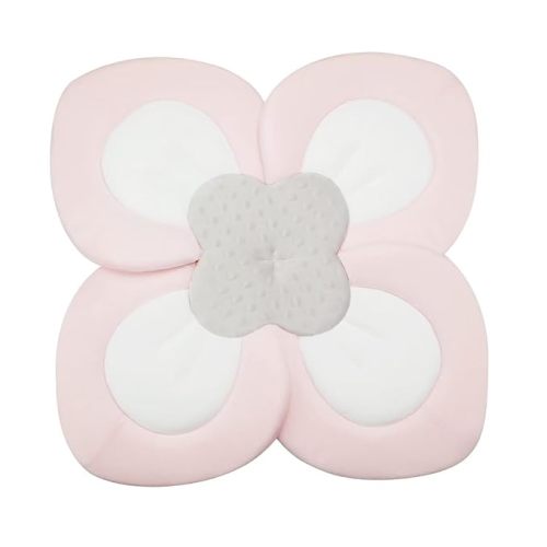 PandaEar Baby Bath Pad for Infant Newborn | Soft Flower Petals for Sink Bathtub Essentials Shower Gift (Pink)
