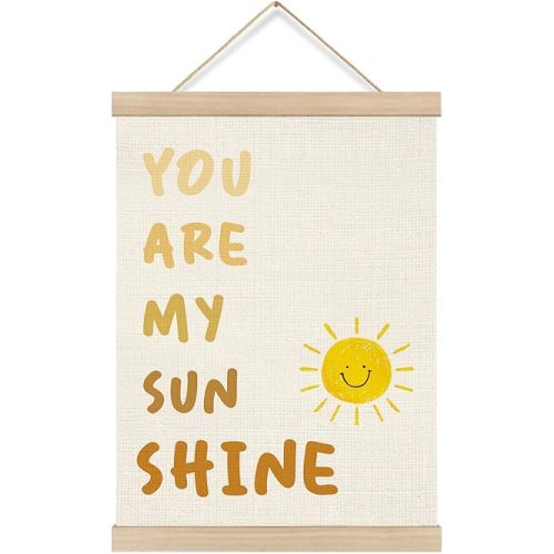 KRHFG You Are My Sunshine Wall Art Poster Framed, Boho Nursery Decor, Boho Sunshine Positive Affirmation Hanging Canvas Prints Wall Decor for Toddler Kids Room Playroom Nursery, 12x16 Inch