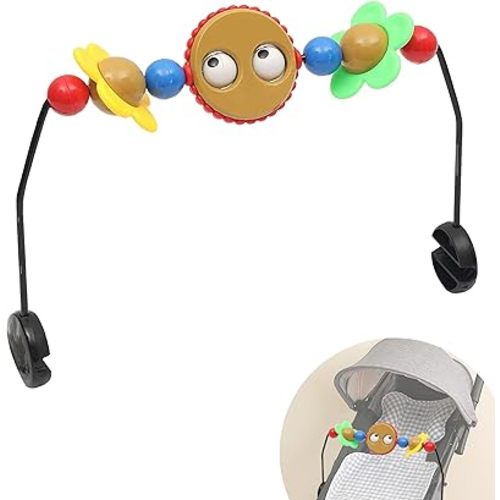 Toy Bar for Baby Bouncer - Googly Eyes Toy Plays Music and Balls Make Tinkling Sounds - Baby-Safe Plastic Baby Bouncer Toys - Easy to Install Baby Bouncer Accessory