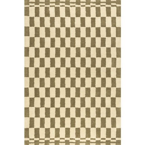 Kai Checkerboard Wool Rug | Olive